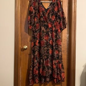 Silk high low maxi dress size medium